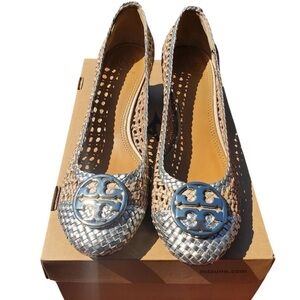 New! Tory Burch Woven Block Heels